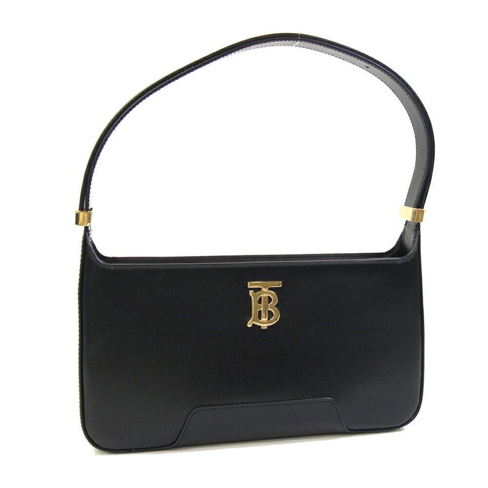 Burberry handbag, black leather, TB, women's, BURBERRY